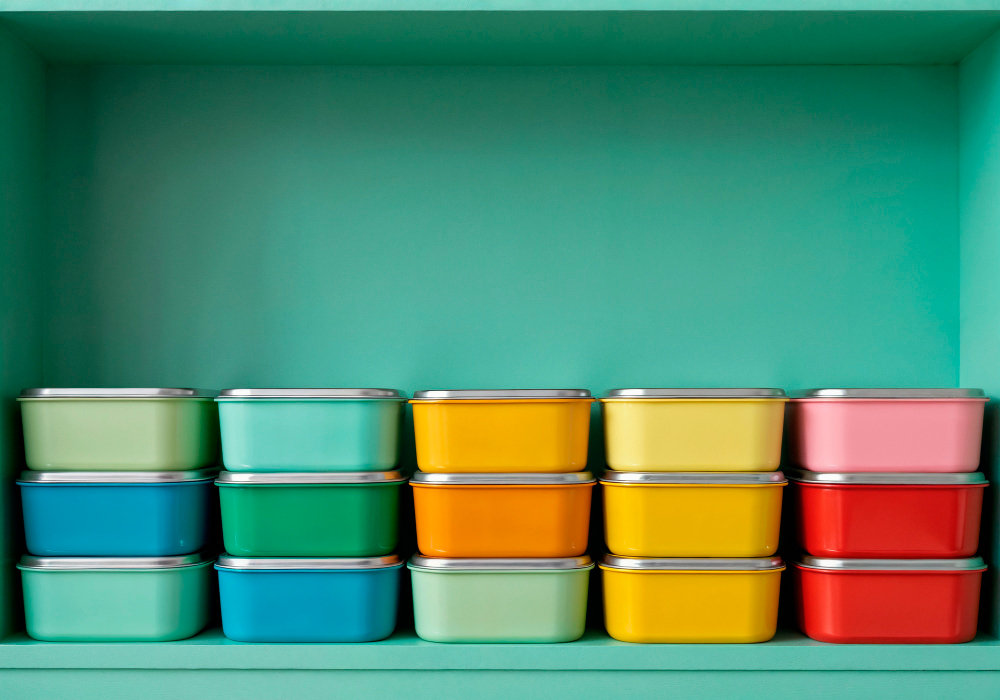Colourful Stacked Lunchboxes